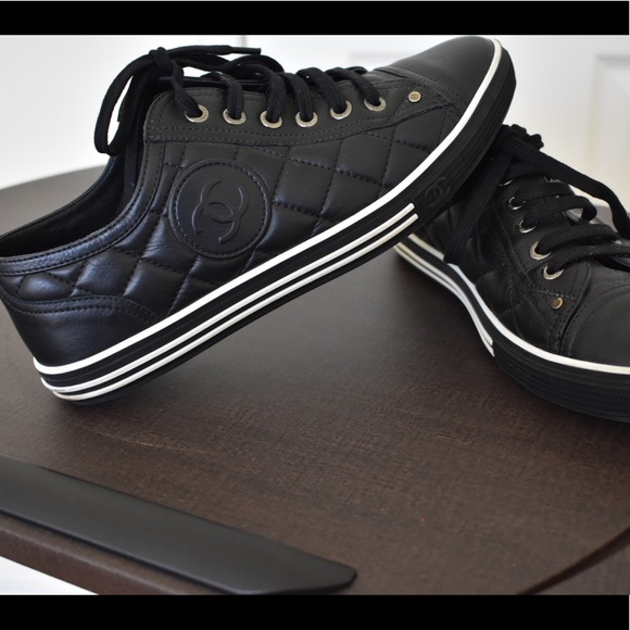 leather quilted sneakers